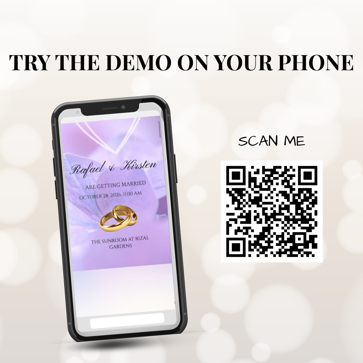 Ethereal Purple Floral Theme Wedding Website Template Canva, Modern Electronic Invitation