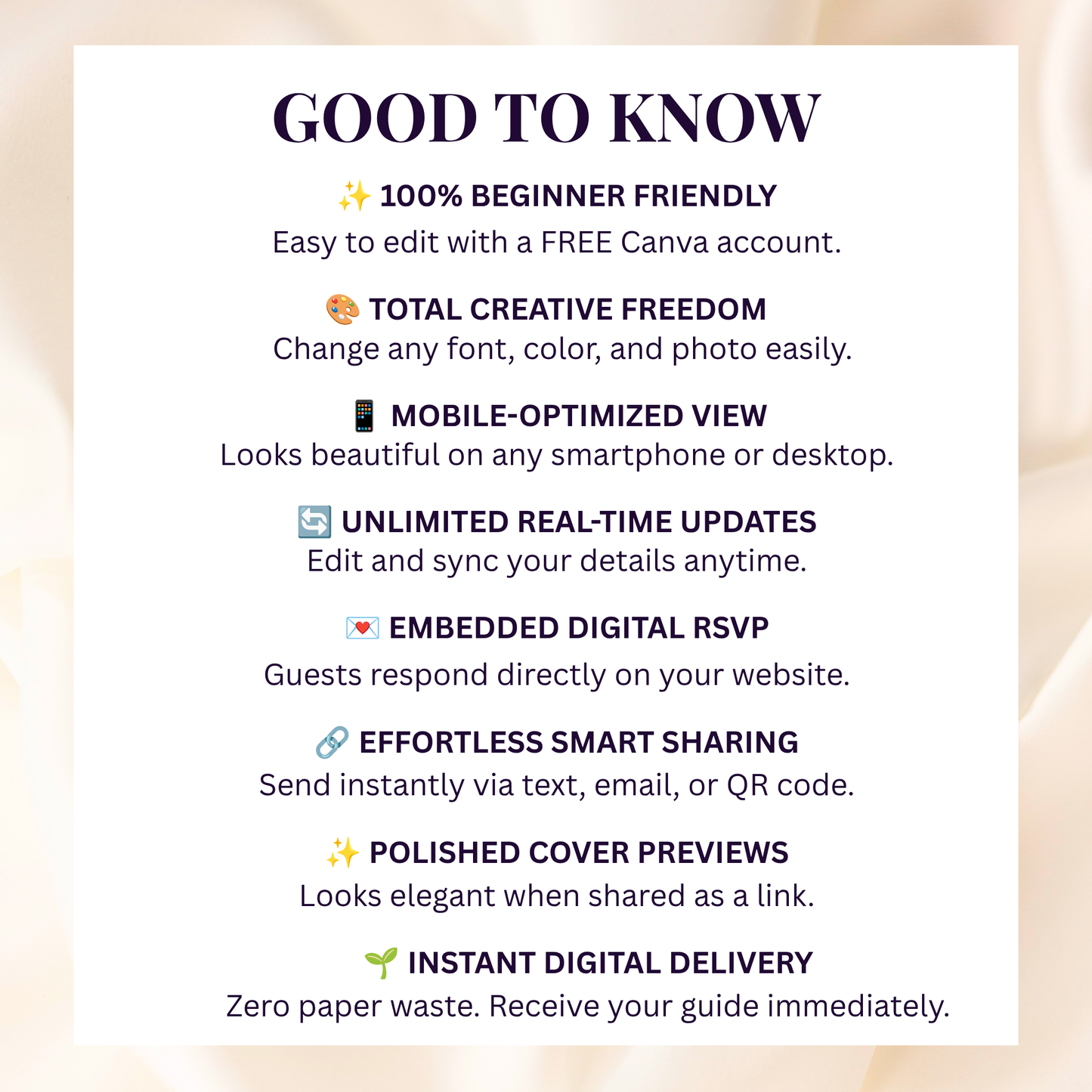 Warm Beige Floral Theme Wedding Website Template Canva, Modern Digital Invitation