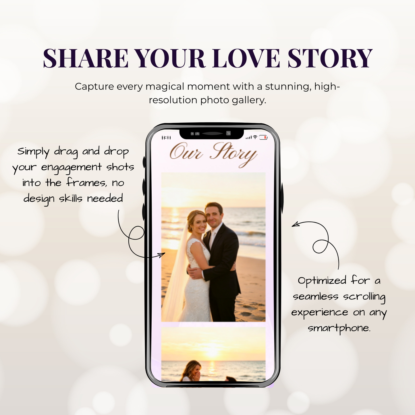Ethereal Purple Floral Theme Wedding Website Template Canva, Modern Electronic Invitation